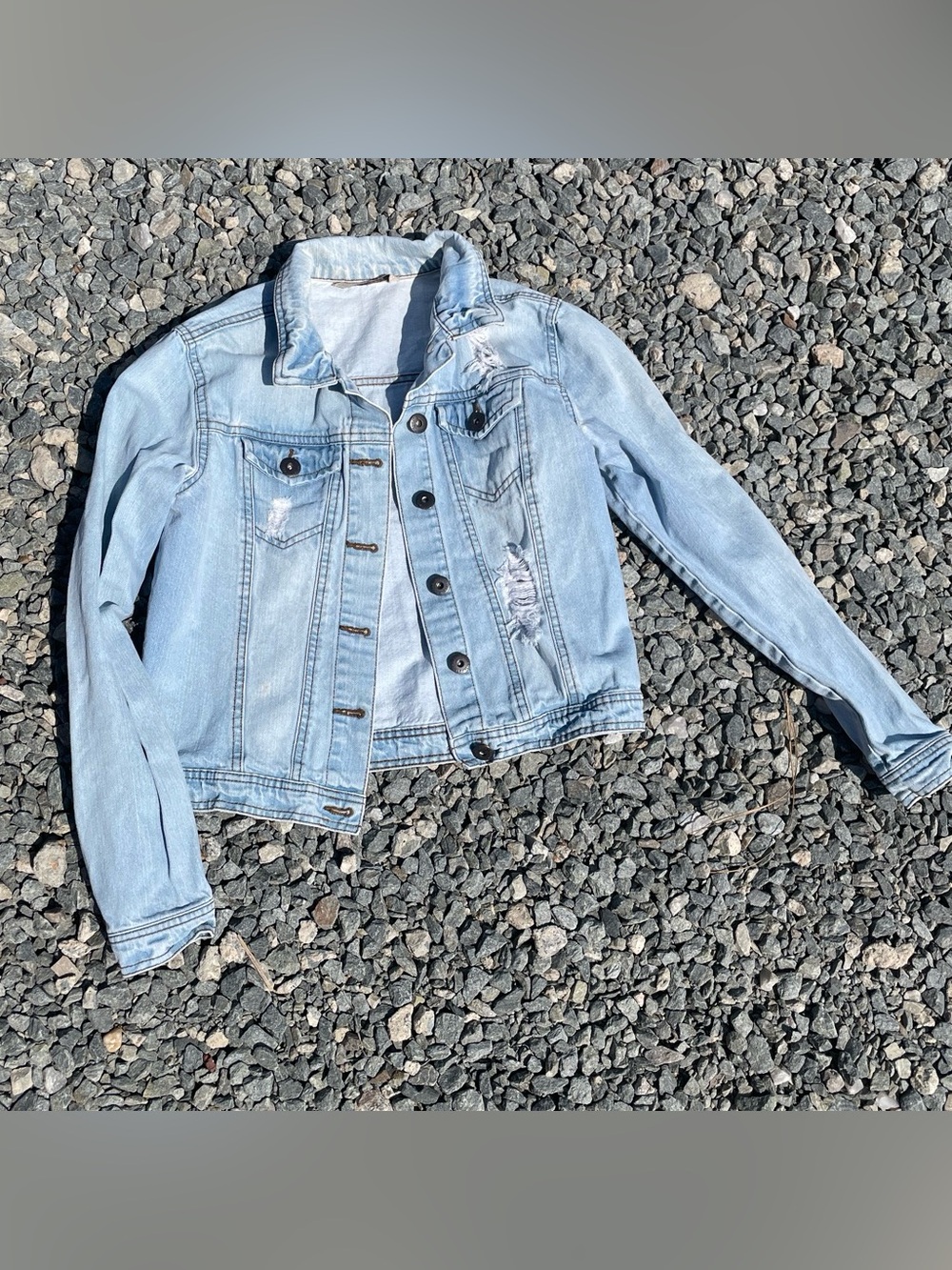 Highway Jeans Light Blue Distressed Denim Jacket